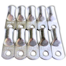 10x Marine 1/0 Gauge 5/16" Hole Tinned OFC Copper Ring Terminal M8 Battery Lug