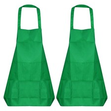2pcs Kitchen Cooking Aprons Art Aprons Pottery Artist Painting Apron Green
