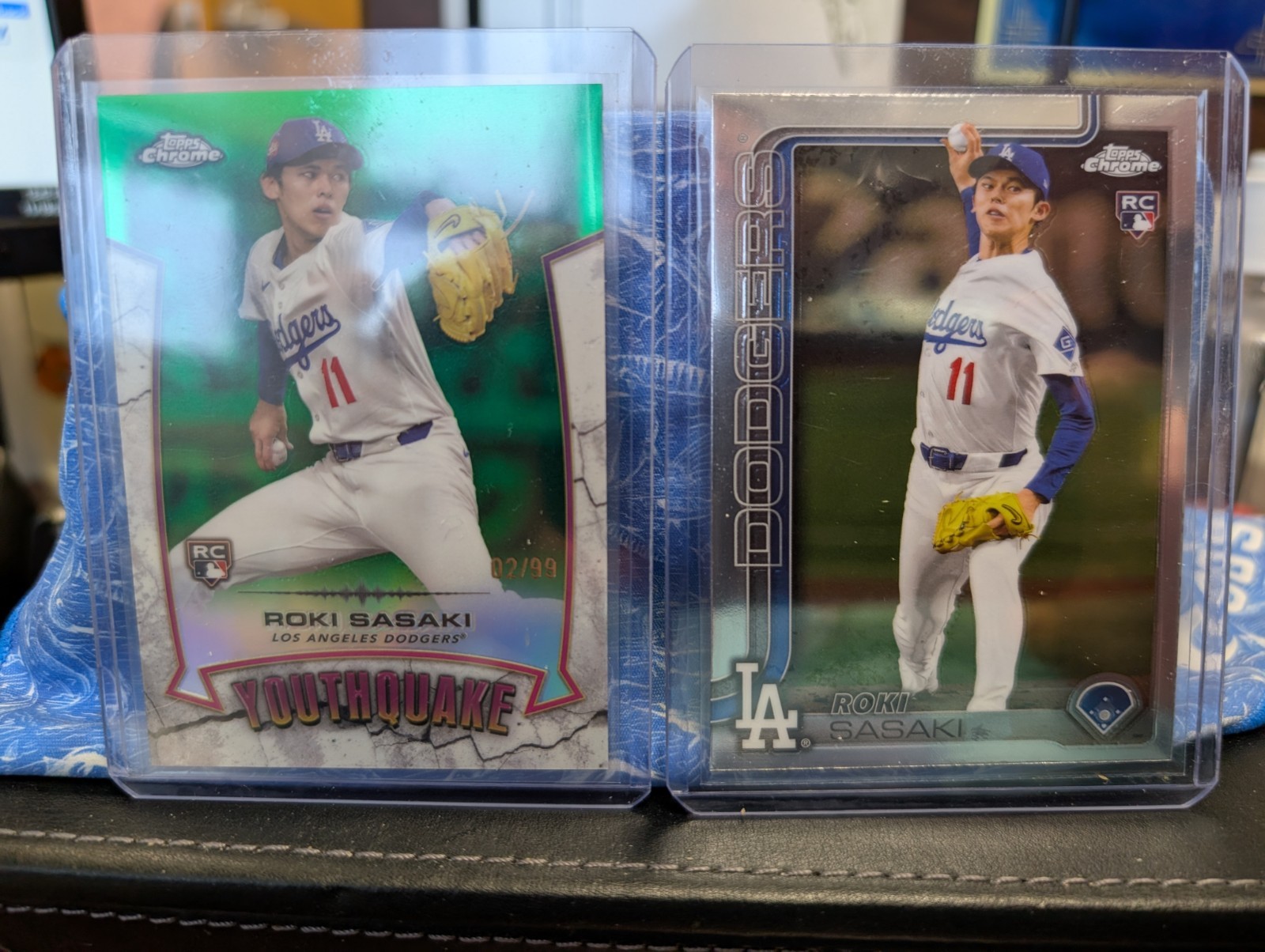 2025 Topps Chrome Roki Sasaki YouthQuake Green Refractor 02/99 RC #YQ-10 Dodgers