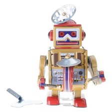 Decorative Robot Drummer Tin Toy Antique Nostalgic Toy Photo Props
