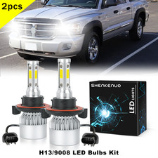 9008 LED Headlight High Low Beam Bulbs Kit 6500k For Ram Dakota 2011