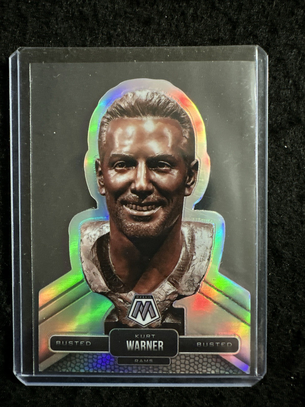 2022 Panini Mosaic Kurt Warner Busted Insert Silver Prizm #B-5