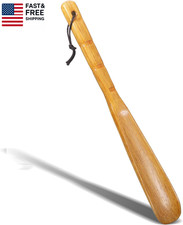 Wooden Shoe Horn 13'' Inch Long Handle Shoe Helper Spoons Retro Wood Shoehor