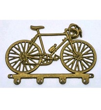 ATTACCAPANNI BICICLETTA D'EPOCA-IN OTTONE-APPENDIABITI 4 GANCI-ANNI 60'-VINTAGE