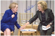 Madeleine Albright Hillary Clinton Signed Autographed 12x18 Photo Powerful Women