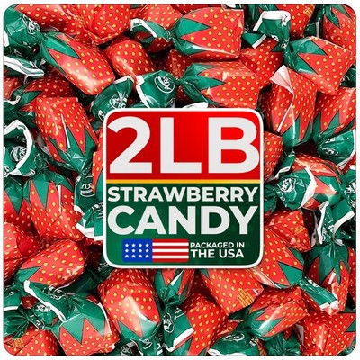 Strawberry Hard Candy Cambie 2 lb Individually Wrapped Sweet Fruit Filled Center