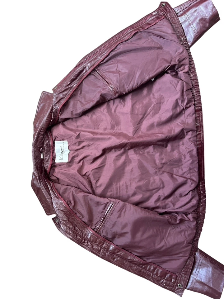 Vtg Wilson’s Suede And Leather Burgundy Jacket Boxy Sz 42 - Image 2 of 4