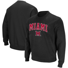 Men's Colosseum Black Miami University RedHawks Arch & Logo Tackle Twill