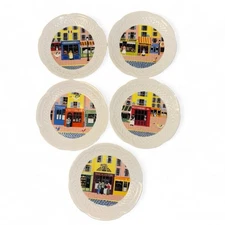 Philippe Deshoulieres French Shops Set 5 Canape Plates 