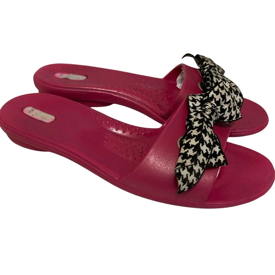 Босоножки женские Oka b. Okabashi Madison резиновые шлепанцы L 9-10 розовые черные гончие - Изображение 3 из 4
