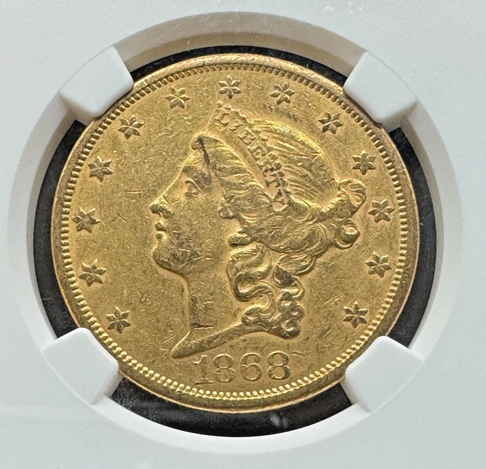 1868-S $20 LIBERTY GOLD DOUBLE EAGLE NGC AU53 11XFGC25 - Image 2 of 4