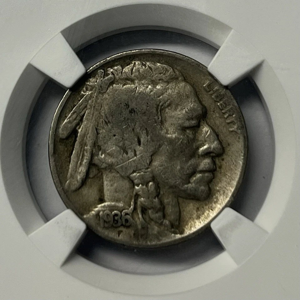 1936 D 3 1/2 Leg Buffalo Nickel ANACS VG 8 - Image 3 of 4