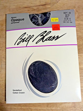 Vintage Bill Blass Opaque Pantyhose Stockings Nylons Size B, Navy Color