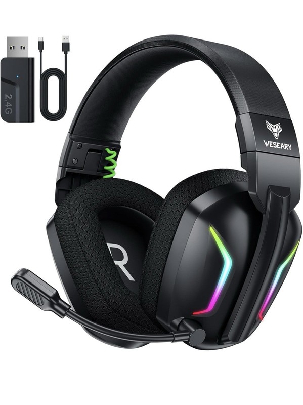 WESEARY Wireless Gaming Headset for PS5, PC, PS4, Switch & Mac, Dual-Mode 2.4GHz