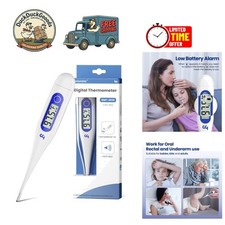 Versatile Digital Thermometer - Oral, Rectal Armpit Use with Fever Indicator