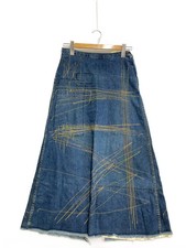 HYSTERIC GLAMOUR Stitch Slit Long Skirt, FREE Size, Denim, Blue, 2AK-9200