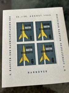 1960 GERMANY DRG - rocket mail sheet of 4 - EZ 19A3
