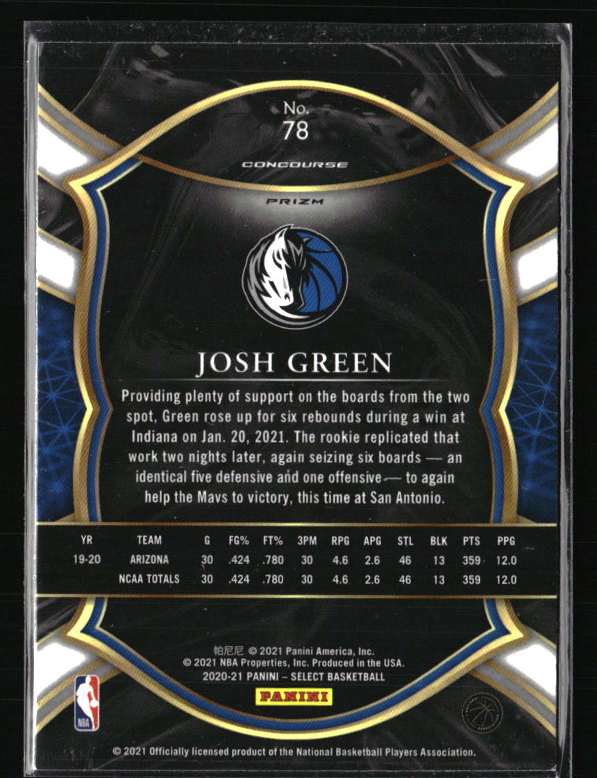 2020-21 Panini Select - Concourse Josh Green #78 Red White