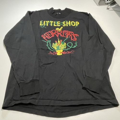 VTG Little Shop of Horrors shirt XL 90s black movie tee Anvil plant USA Made