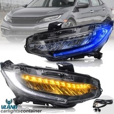 Vland Led Headlights With Drl For Honda Civic 2016-2021 Wsequential Turn Signal