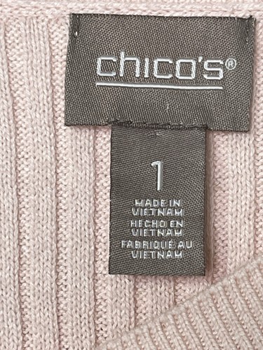 Chico's Multicolor Striped V-Neck Pullover Long Sleeve Sweater Womens Small - Picture 2 of 4