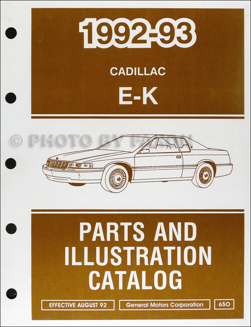 1992-1993 Cadillac Eldorado and Seville Master Parts Book Part