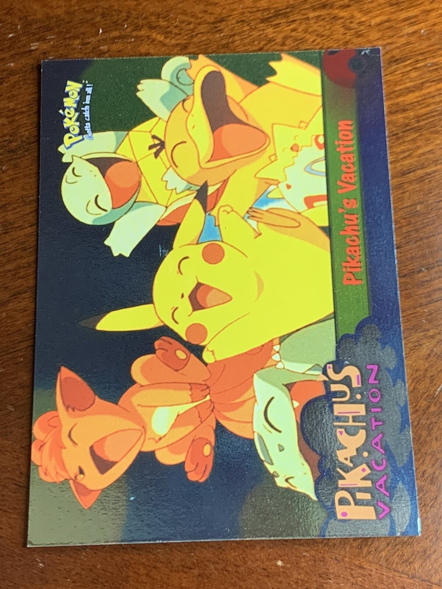1999 Topps Pokemon Movie Edition #42 Pikachu's Vacation SIlver Foil Blue  Logo