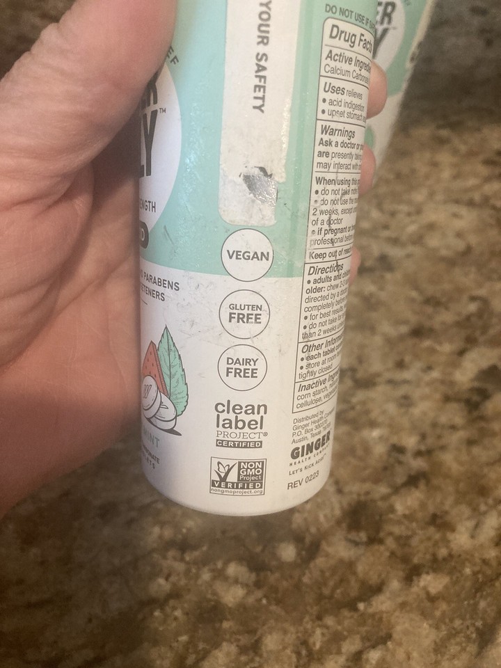 Wonder Belly Antacid Maximum Strength Watermelon Mint, 60 Chewable