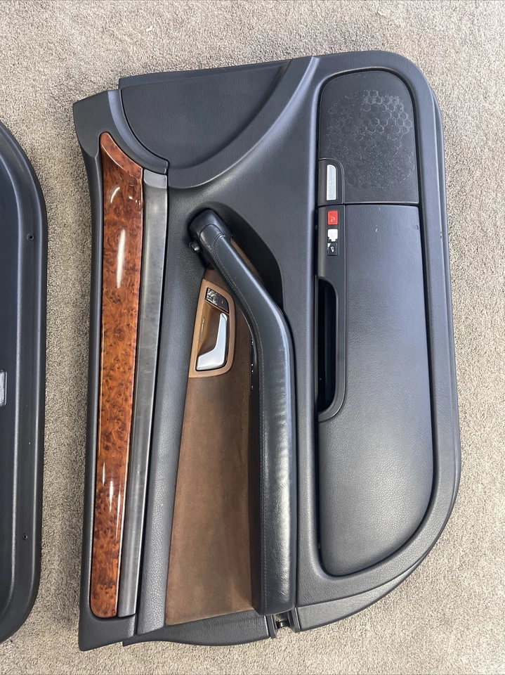 Audi A8L Quattro 2004-2010 conjunto de paneles de puertas delanteras eléctricas OEM negro/bronceado/madera Foto 2 de 4