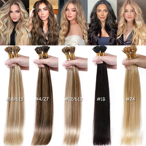 LIQUIDACIÓN Extensiones de Cabello Humano Punta I Barra Real Remy Resaltar Cabello 100G Grueso - Imagen 15 de 36