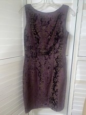 Vintage 90s Carole Little Purple Velvet Formal Prom Dress Lined Sz Medium