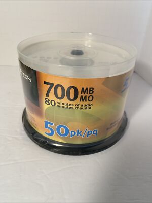 NEXXTECH CD-R 50 Pack 700MB 80min Blank Recordable Burnable CDs New Sealed