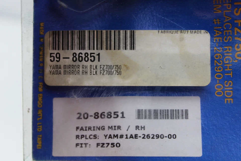 Espejo retrovisor derecho Yamaha FZ750 1986 EMGO (YSM14) Foto 3 de 4