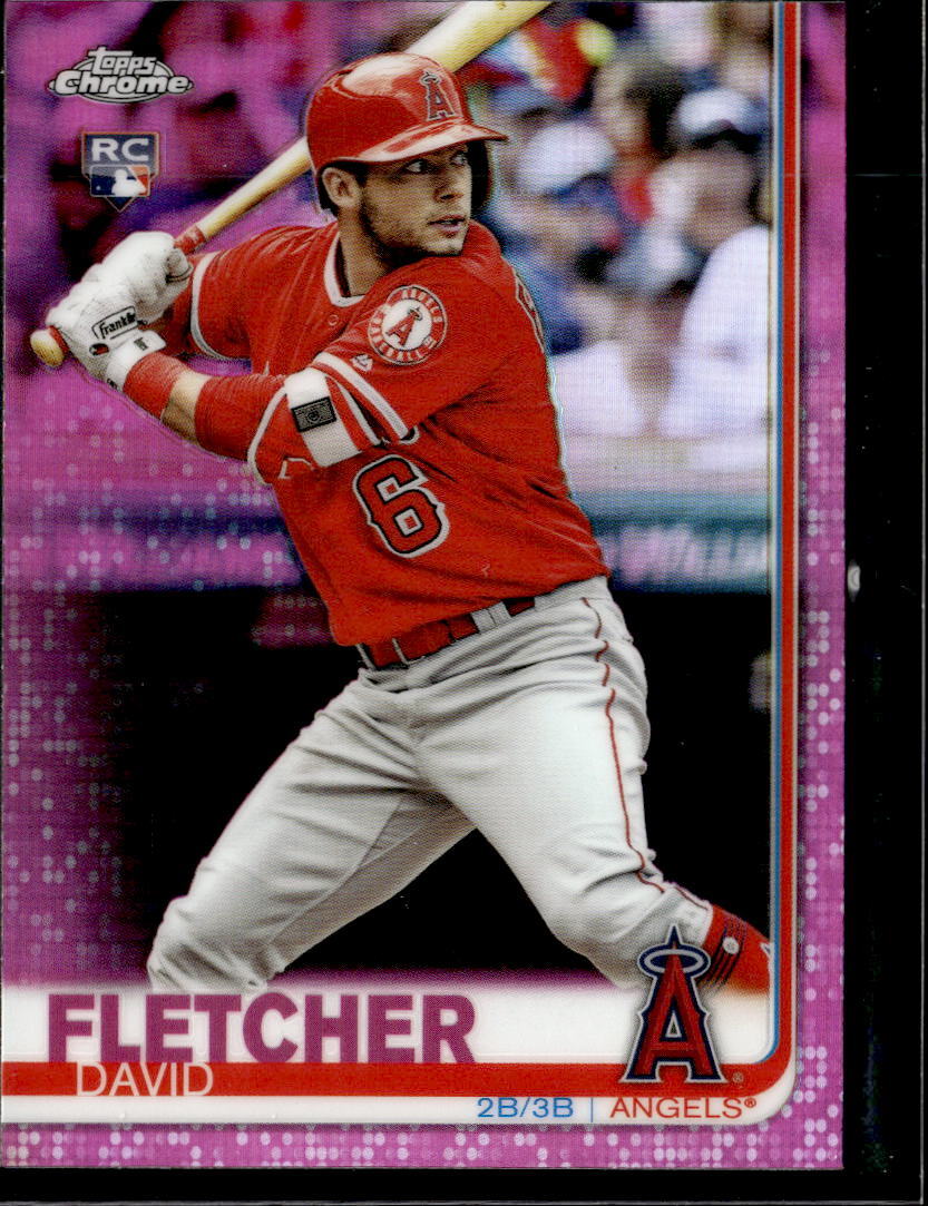2019 Topps Chrome Pink Refractor David Fletcher Los Angeles Angels RC #181