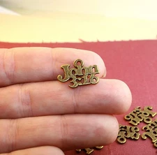 Bulk 40 John 3:16 Charm Religious Bible Verse 18 x 13 mm Antique Bronze Tone 705