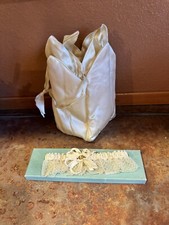Vintage Satin Bridal Bag And Lace Garter
