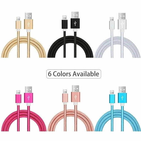 10-PACK 6FT Heavy Duty USB Braided Charger Cable Cord for Apple iPhone 7 8 Xs XR - Image 2 of 3