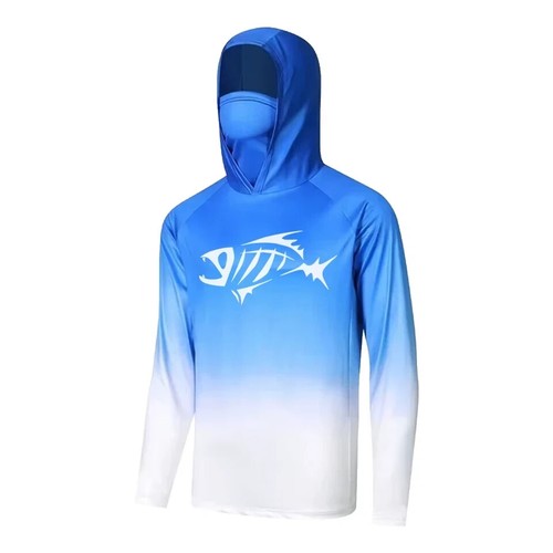 Fishing Hoodie Shirts with Mask UV Neck Gaiter Fishing Clothing Men'S Long Sleev - Picture 20 of 24