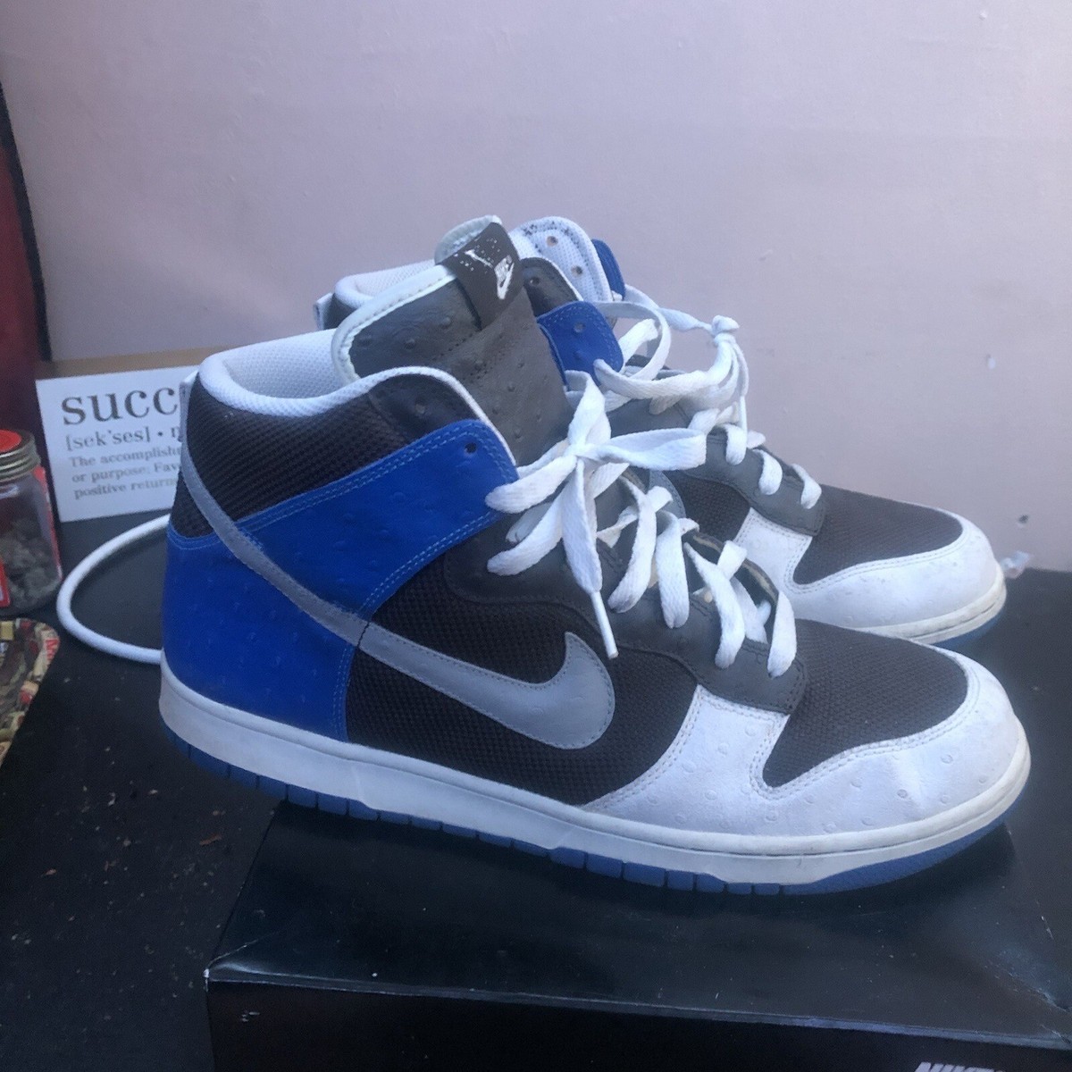 2007 Nike Dunk Hi Premium Ostrich Brown Blue Sneakers Mens 2007 Nike Dunk Hi Premium Ostrich Brown Blue Sneakers Mens