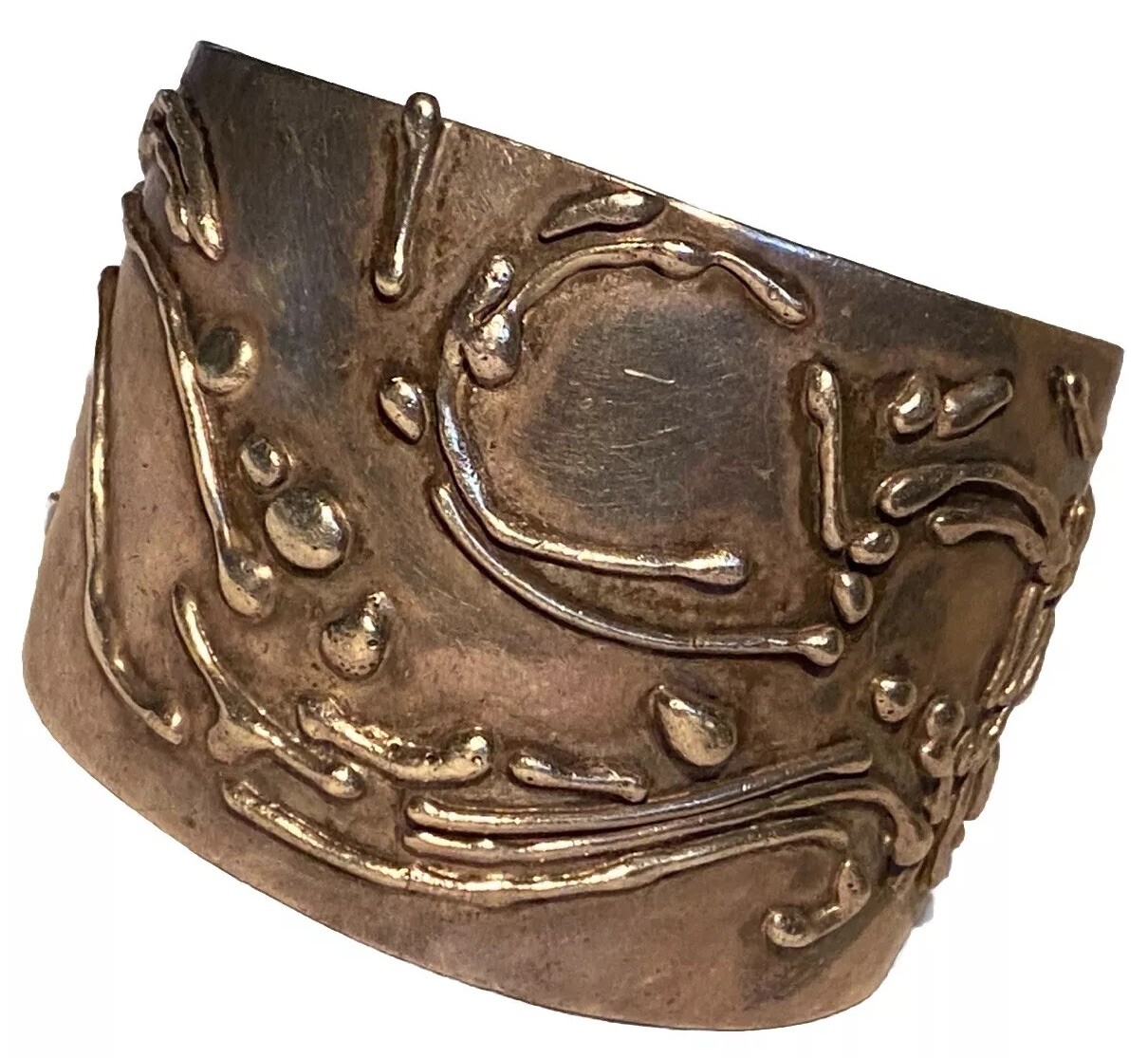 LARGE SILVER STUDIO ARTISAN REPOUSSÉ BRUTALIST MO… - image 2