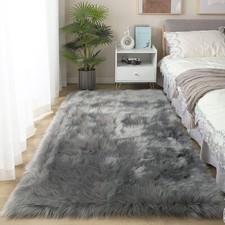 Large Shaggy Fluffy Rug Anti-Slip Super Soft Sofa Mat Living Room Bedroom Carpet