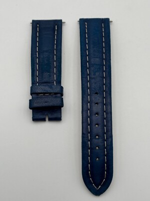 Philip Watch cinturino strap pelle leather 20mm blu blue