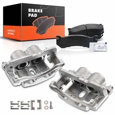 Rear Brake Caliper & Ceramic Brake Pad for Chevy GMC Hummer w/ 2 Phenolic Piston