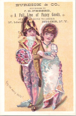 Burdick & Co - Fancy Goods - Homer, New York - Antique Victorian Trade Card