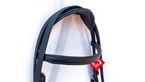 Anatomical shaped Leather BridleCrown shap head piece fully Padded with reins - Picture 10 of 16