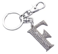 English Alphabet Letter Initial F Purse Charm Key Chain Birthday Gift k3001F