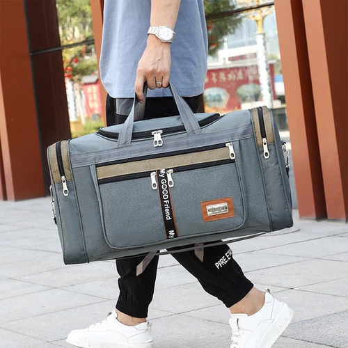 Große Oxford Reisetasche Fitnessstudio 45/60L wasserabweisend Gepäcktasche mit Gurt - Bild 10 von 49