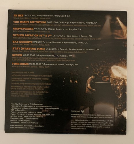 Dave Matthews Band Warehouse 8 - Volume 6 CD - Limited Edition 8 Tracks - Picture 2 of 4