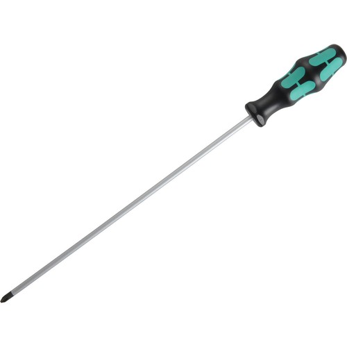 Silverline Extra Langer Kreuzschlitz Schraubendreher Nr. 1 – Mit Weichgriff, Chrom-Vanadium-Stahl, 3 Jahre Garantie