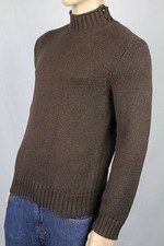 Polo Ralph Lauren Large L Brown Mock Neck Buttoned Sweater NWT